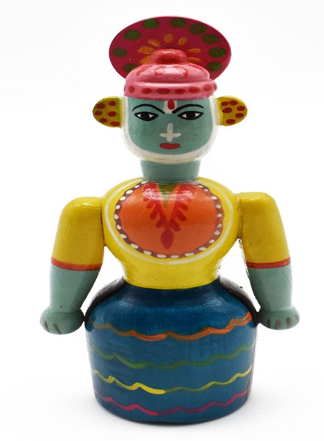 justhandmade Wooden Kathakali Doll | Kondapalli Doll | Golu Doll | Home Decor Showpiece | Gift (JHMKATHAK101) - Image 1